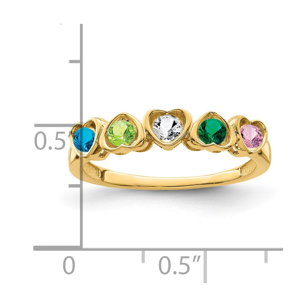 14k Synthetic Family Jewelry Ring