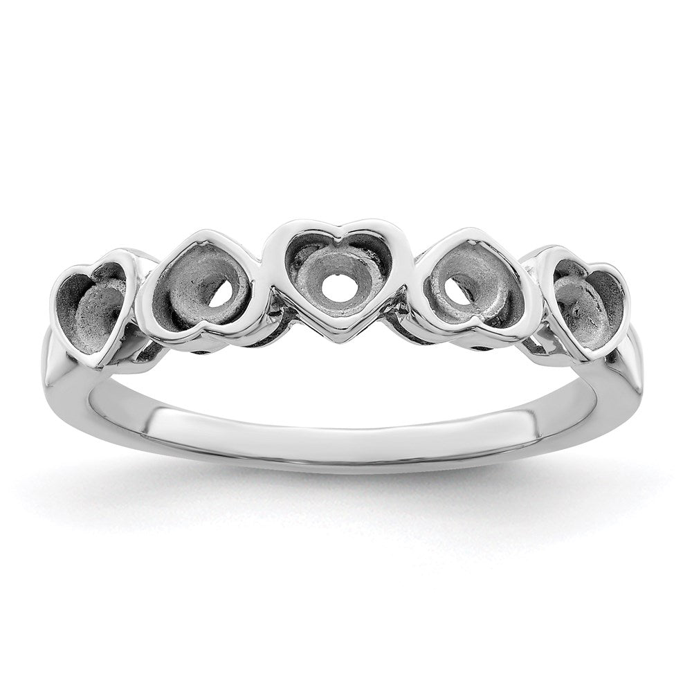 Sterling Silver Rhodium-plated Family Jewelry Mounting