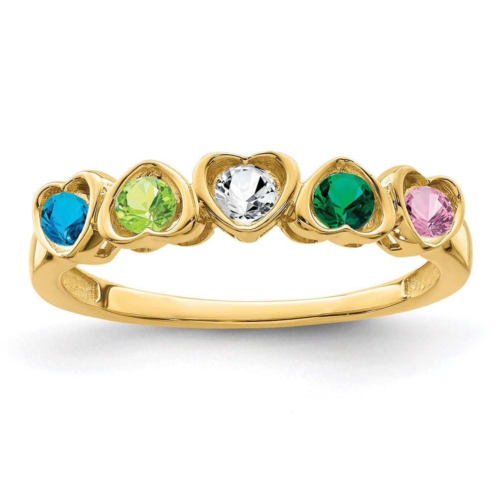 14k Synthetic Family Jewelry Ring