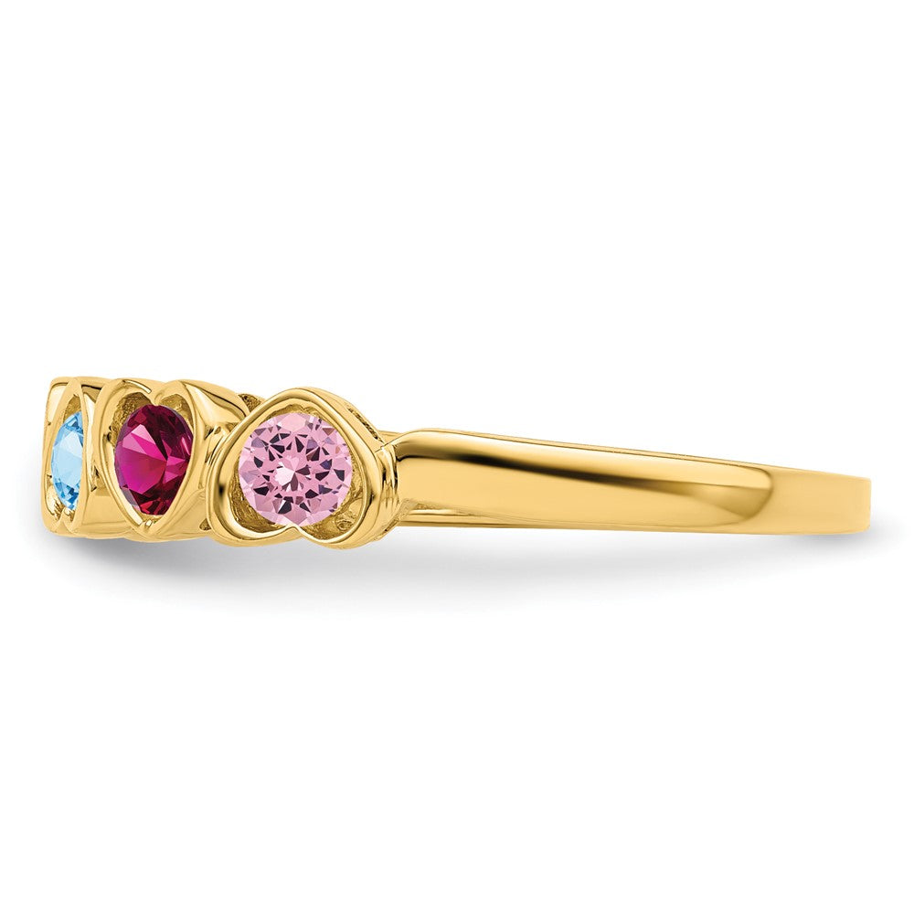 14k Genuine 6 Stone Mother's Ring