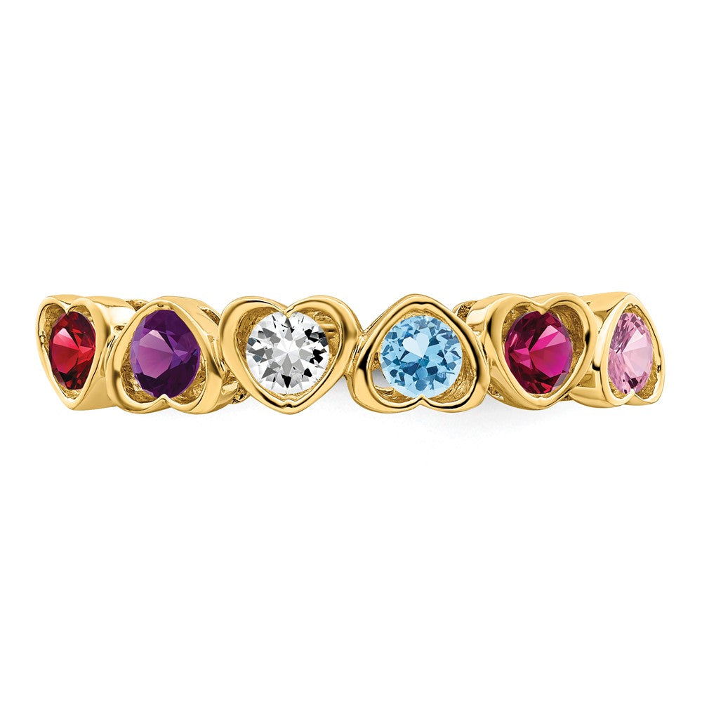 14k Genuine 6 Stone Mother's Ring