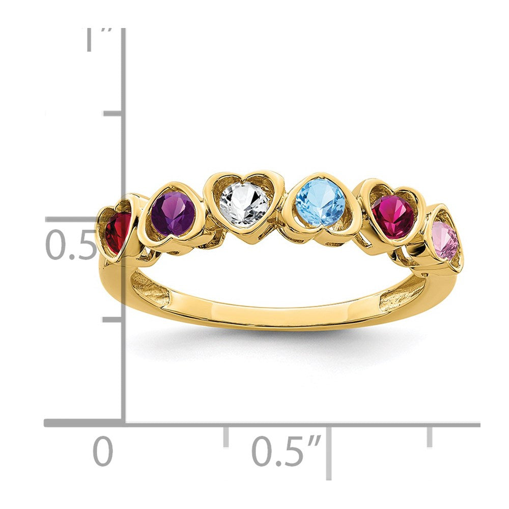 14k Genuine 6 Stone Mother's Ring
