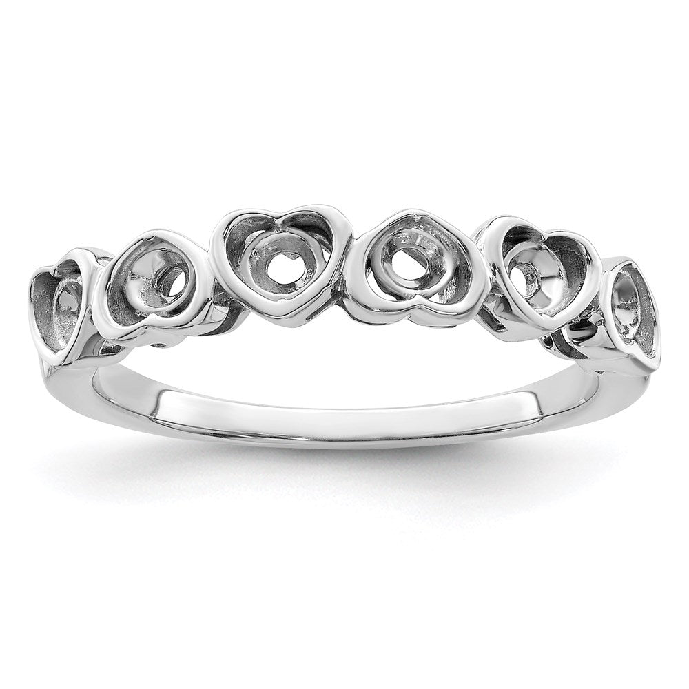 14k White Gold Synthetic Family Jewelry Ring