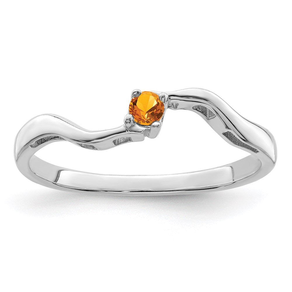 14k White Gold Genuine 1 Stone Mother's Ring