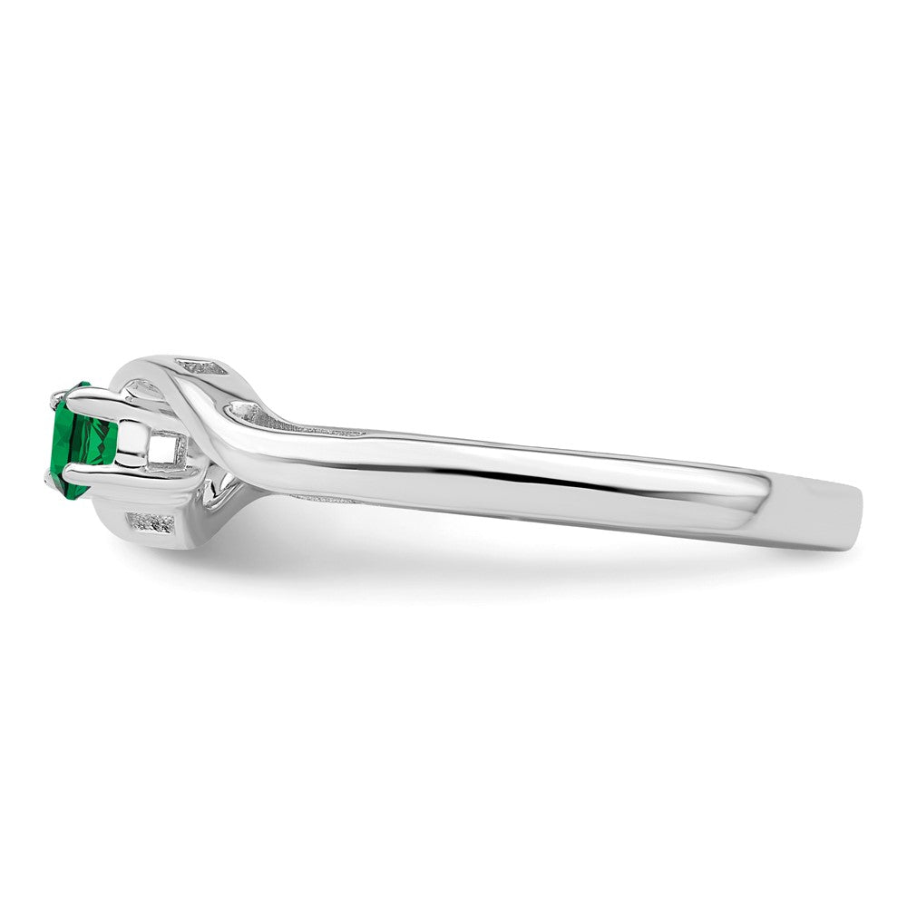 14k White Gold Genuine 2 Stone Mother's Ring