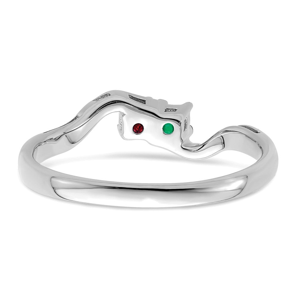 14k White Gold Genuine 2 Stone Mother's Ring