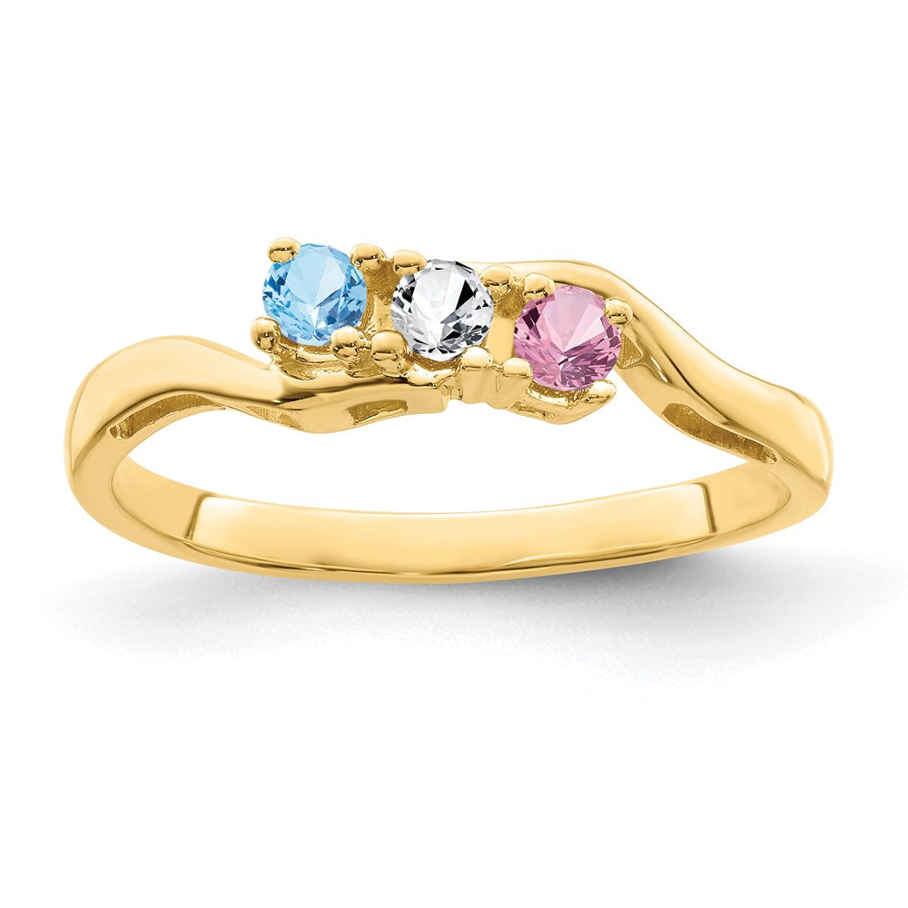 14k Synthetic Family Jewelry Ring