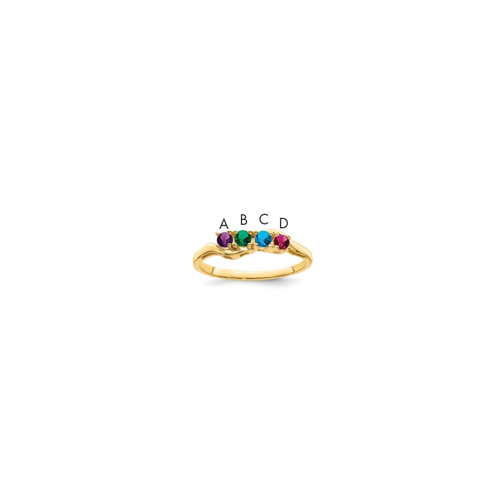 14k Genuine 4 Stone Mother's Ring