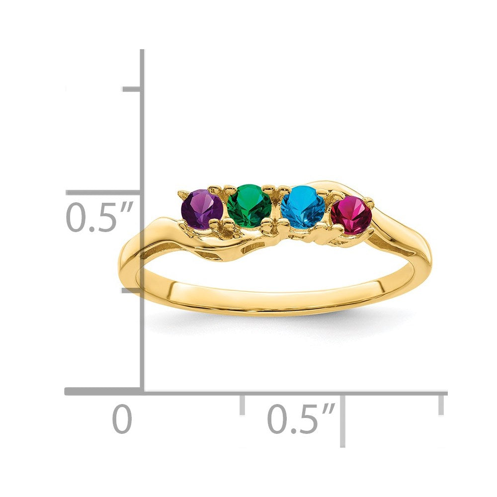 14k Genuine 4 Stone Mother's Ring