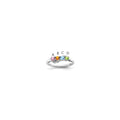 14k White Gold Synthetic Family Jewelry Ring