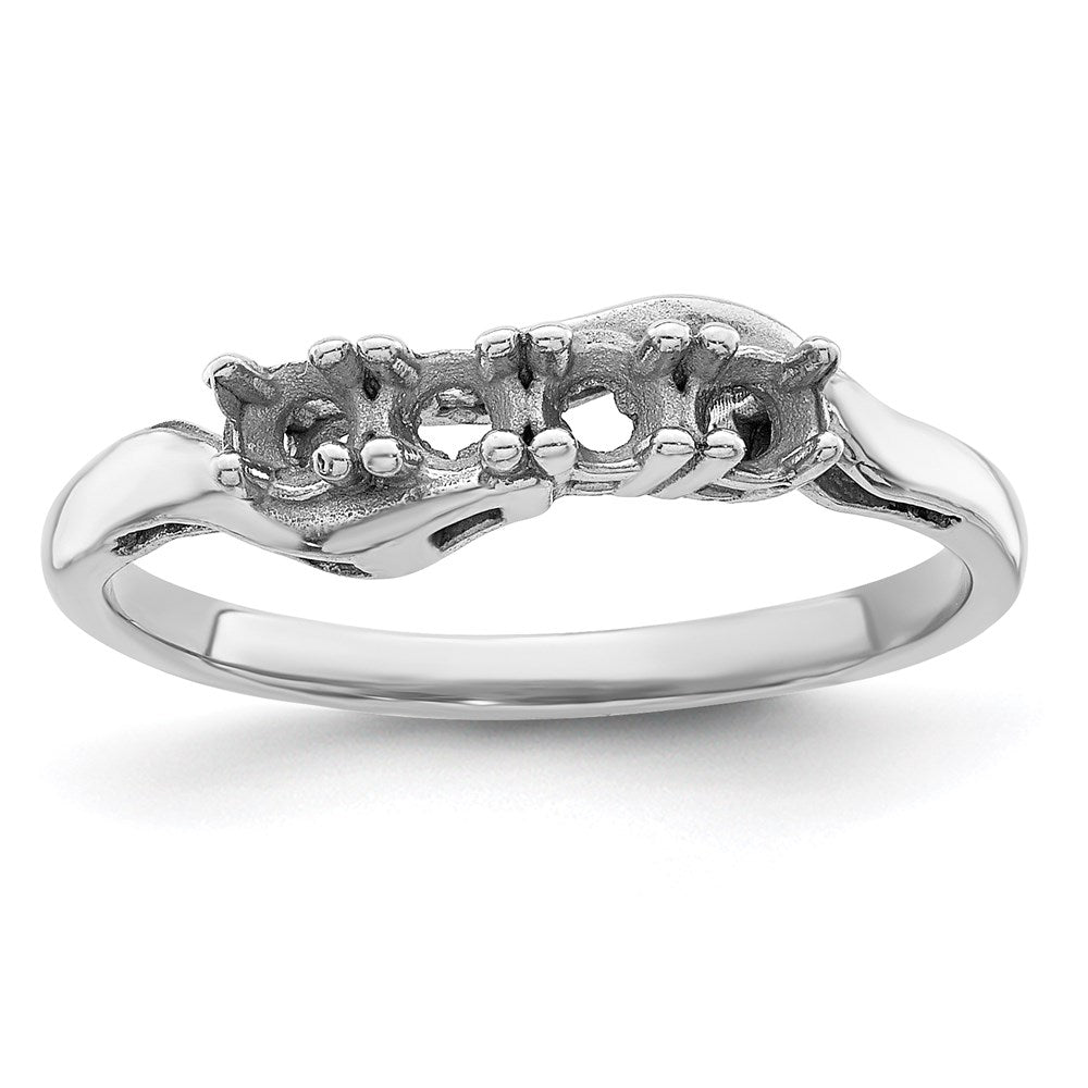 Sterling Silver Rhodium-plated Family Jewelry Mounting