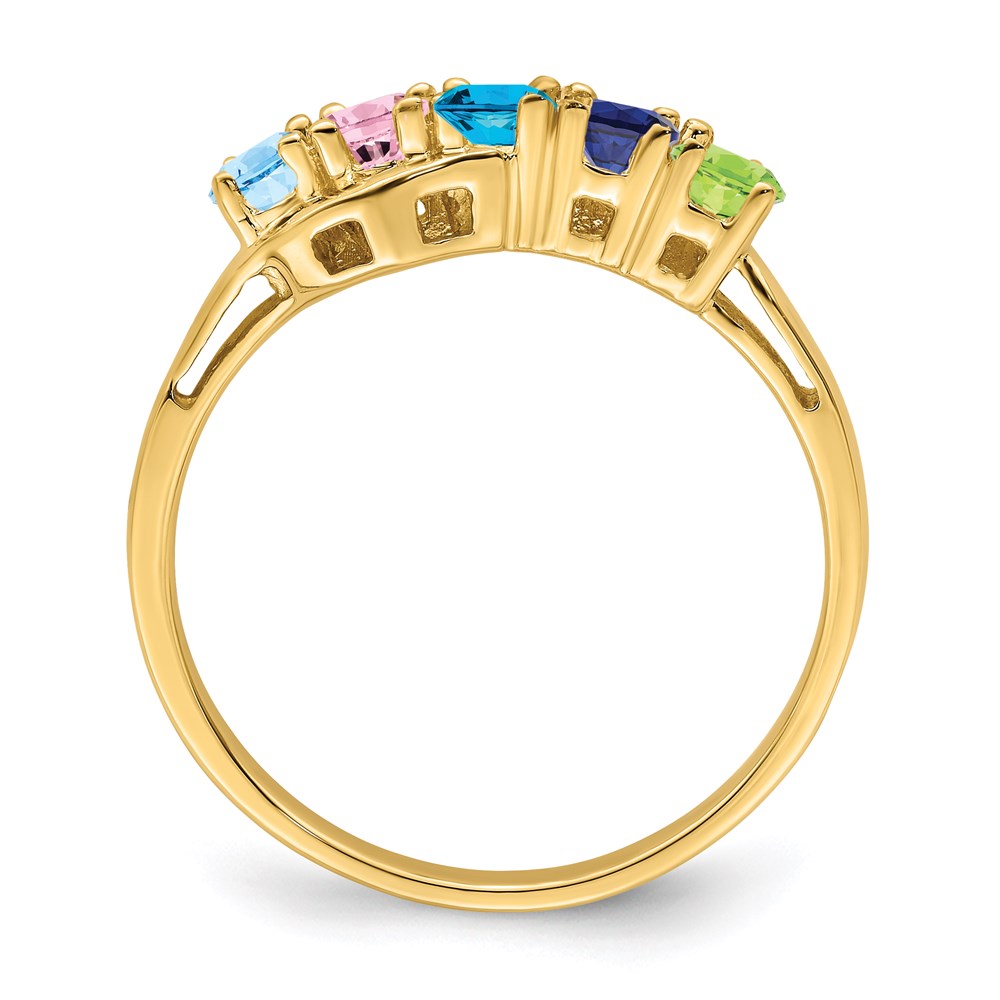 14k Synthetic Family Jewelry Ring