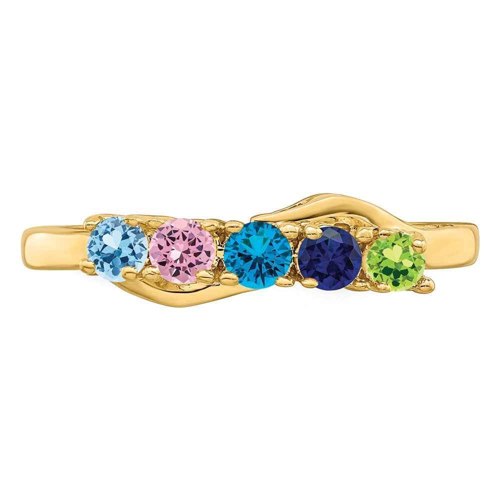 14k Synthetic Family Jewelry Ring