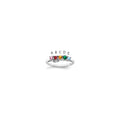 14k White Gold Genuine 5 Stone Mother's Ring