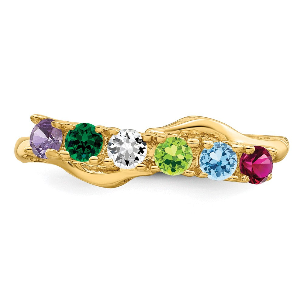 14k Synthetic Family Jewelry Ring