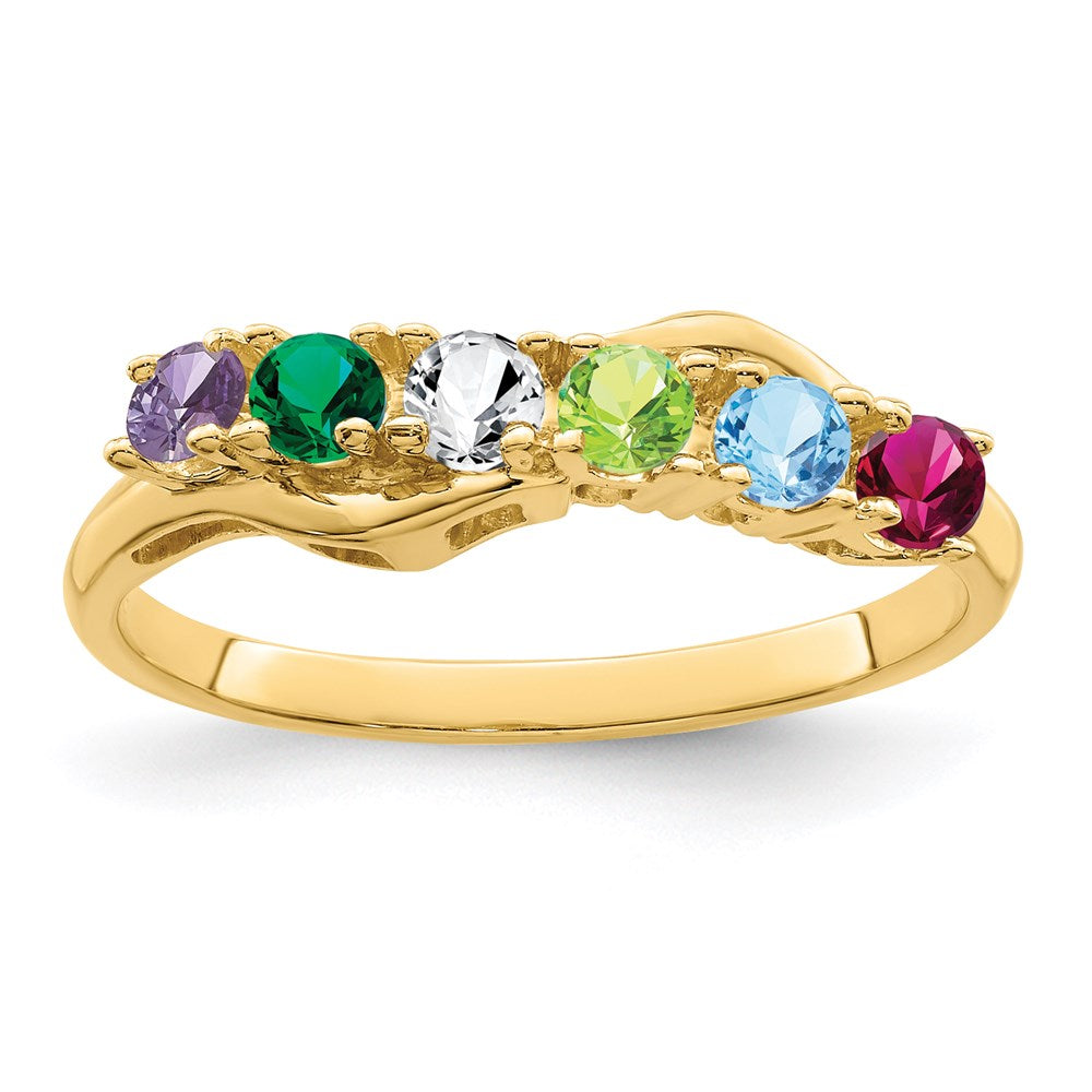 14k Synthetic Family Jewelry Ring