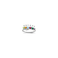 14k White Gold 5x3mm Oval Synthetic Family Jewelry Ring