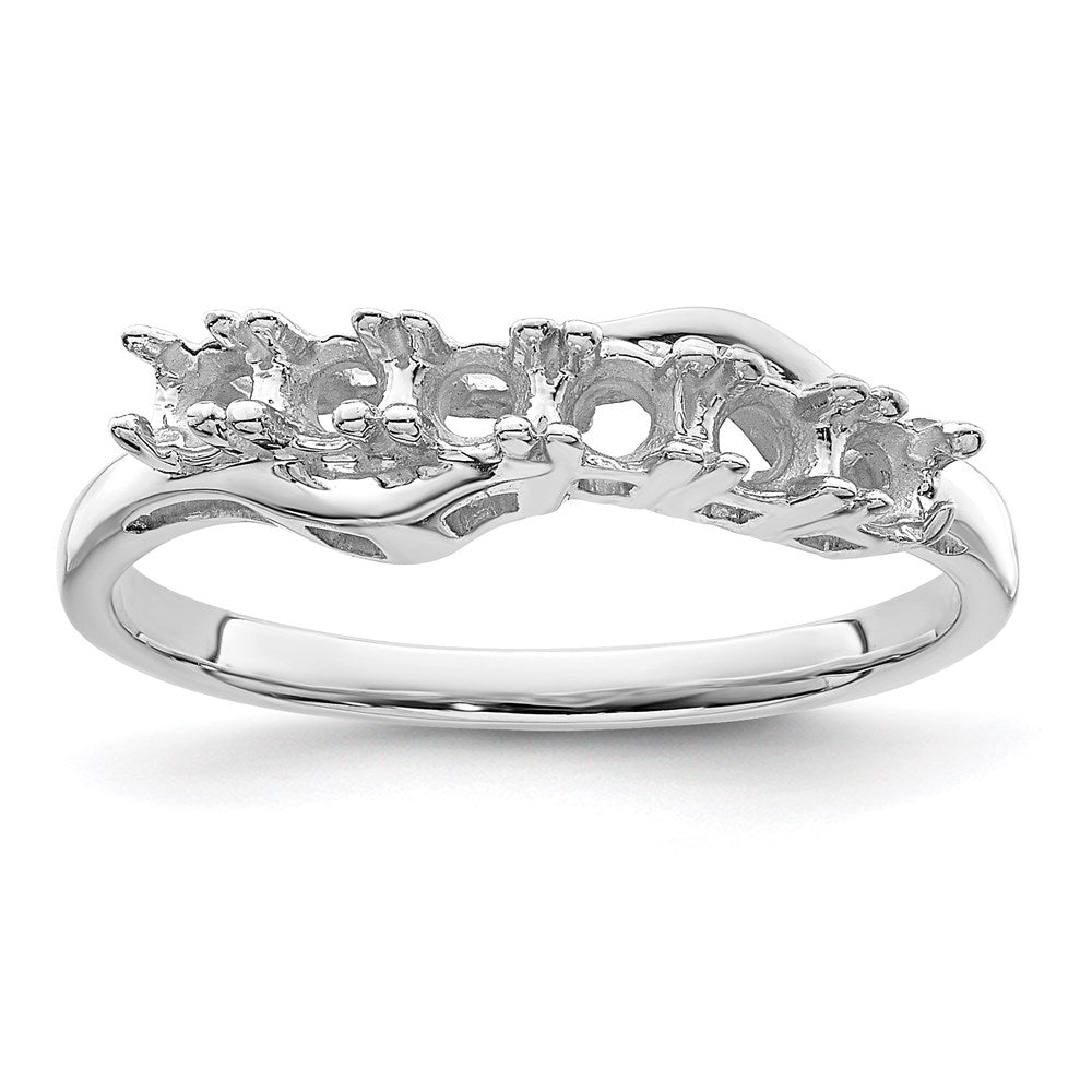 14k White Gold 5x3mm Oval Synthetic Family Jewelry Ring