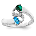 14k White Gold Genuine Family Jewelry Ring