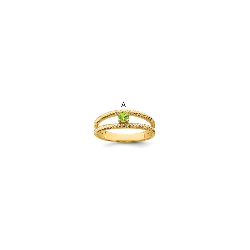 14k Polished 1-Stone Mothers Ring Mounting