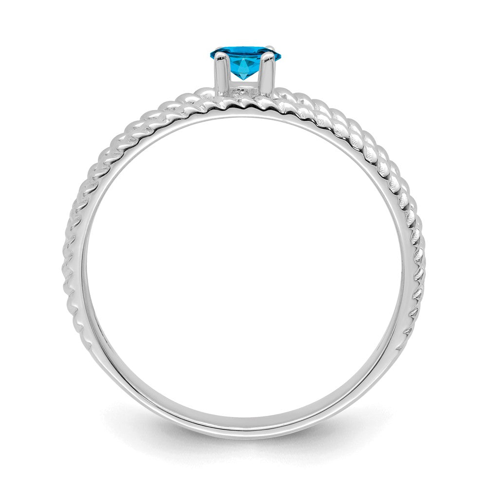 14k White Gold Synthetic Family Jewelry Ring
