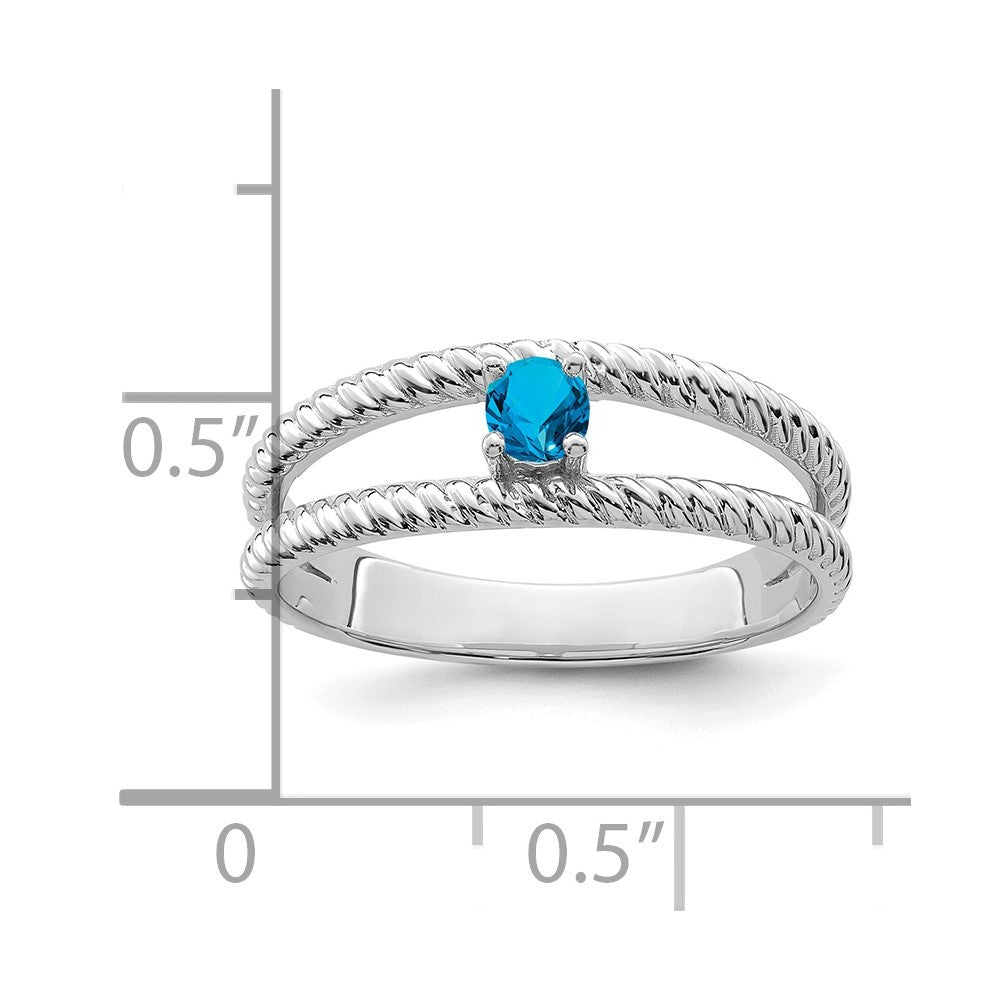 14k White Gold Synthetic Family Jewelry Ring
