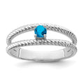 14k White Gold Polished 1-Stone Mothers Ring Mounting
