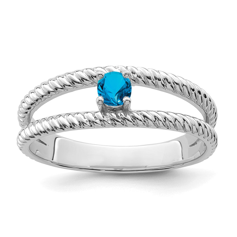 14k White Gold Polished 1-Stone Mothers Ring Mounting