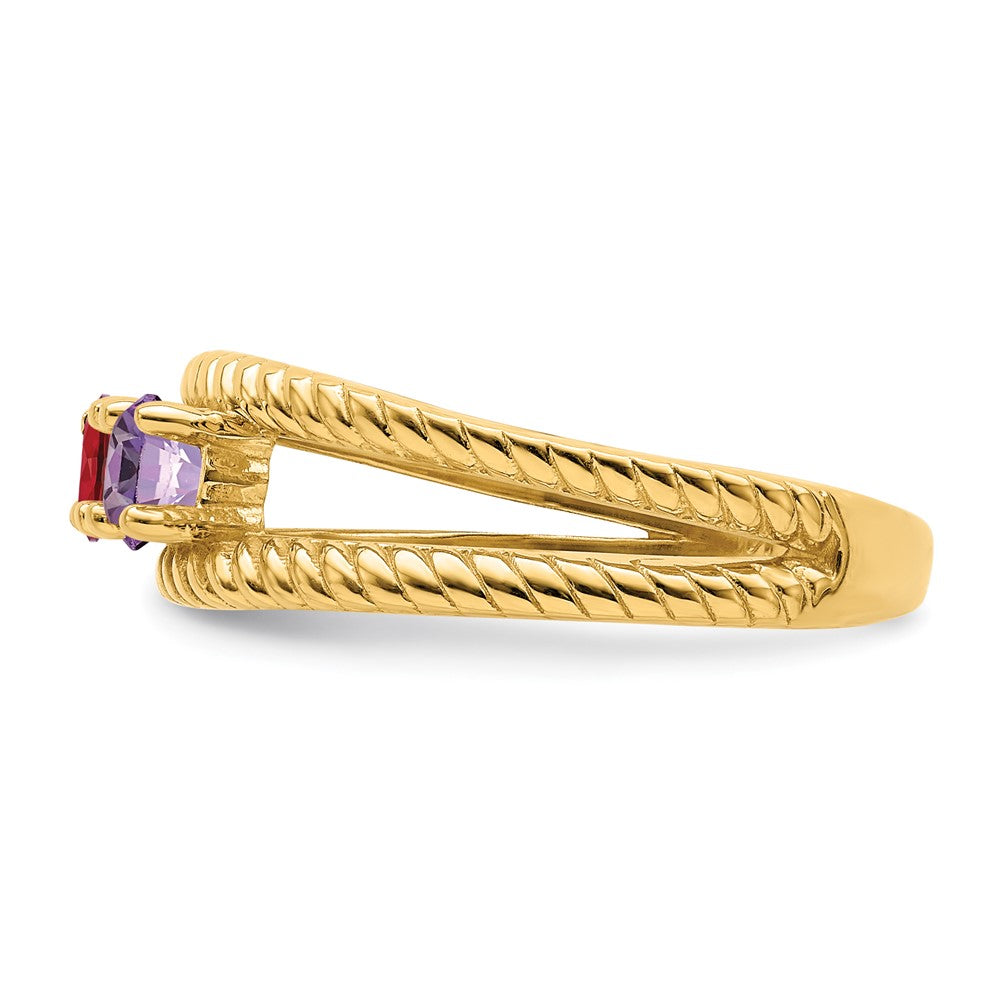 14k Synthetic Family Jewelry Ring
