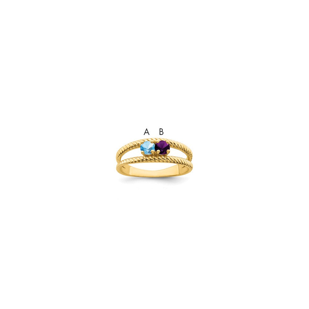 14k Polished 2-Stone Mothers Ring Mounting