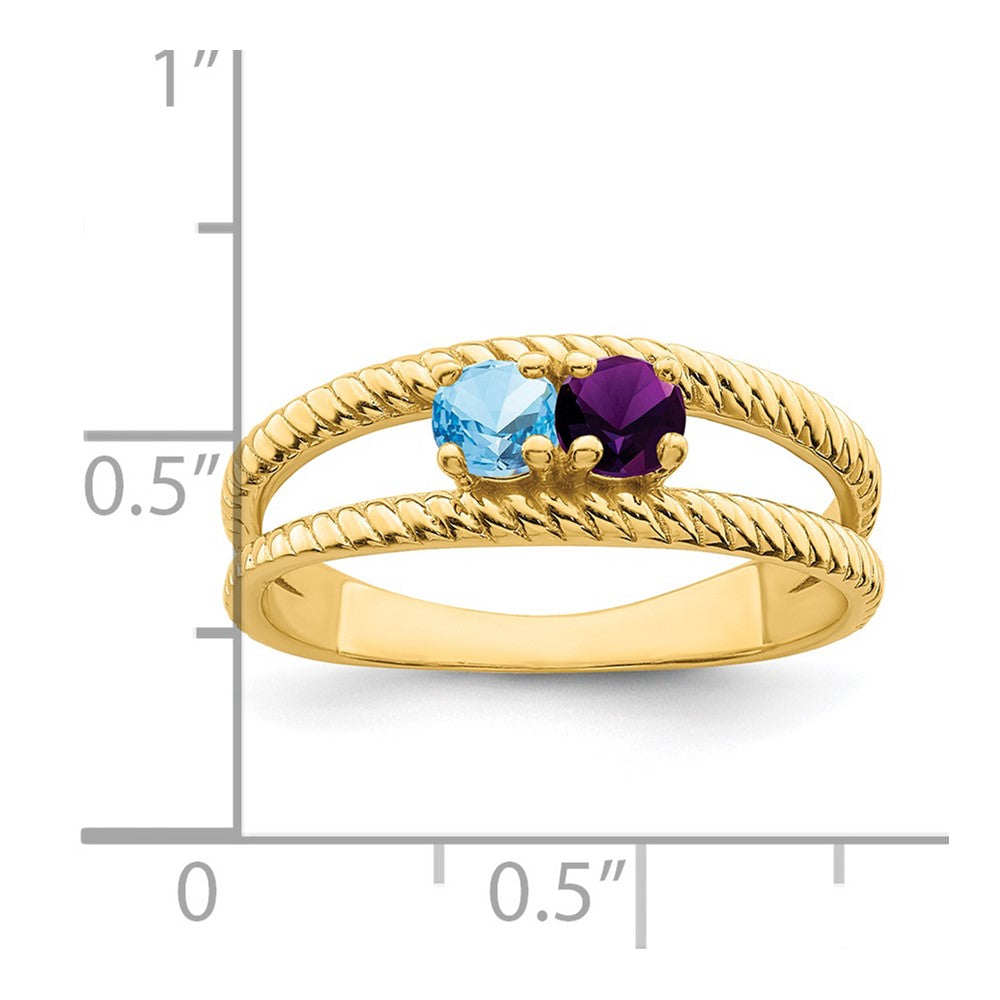 14k Synthetic Family Jewelry Ring