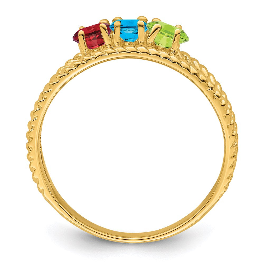 14k Synthetic Family Jewelry Ring
