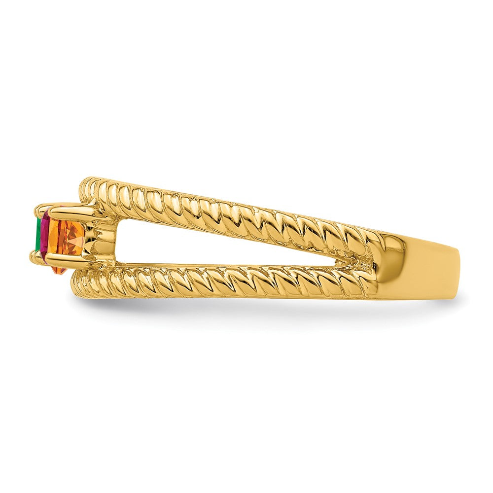 14k Synthetic Family Jewelry Ring