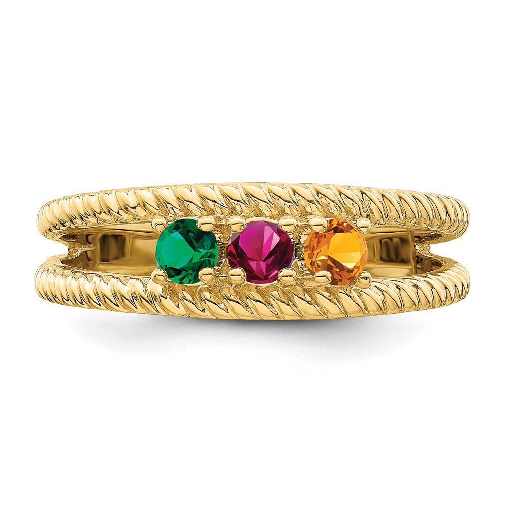 14k Synthetic Family Jewelry Ring