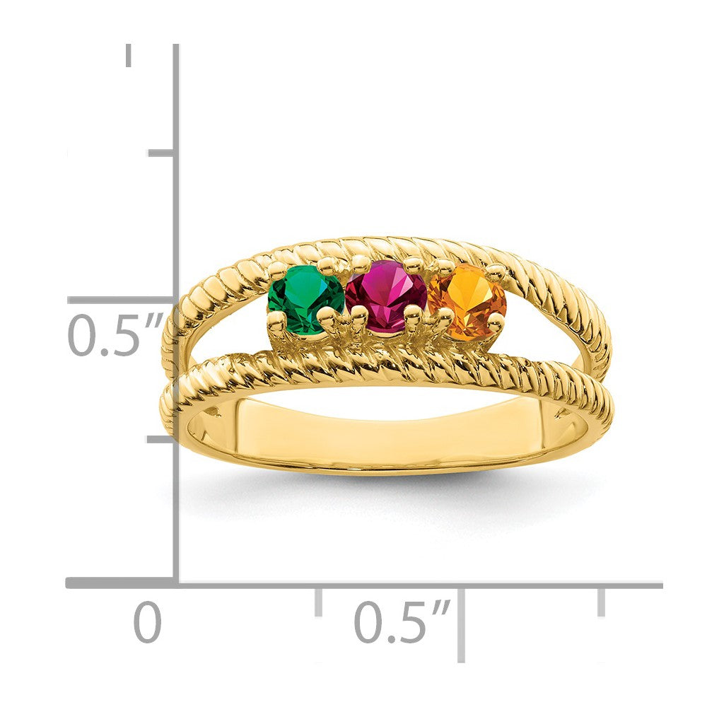14k Synthetic Family Jewelry Ring