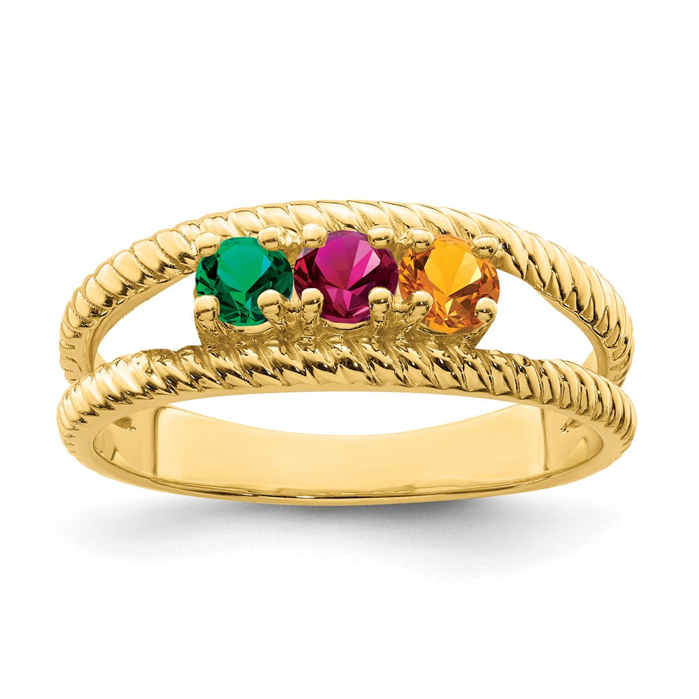 14k Synthetic Family Jewelry Ring