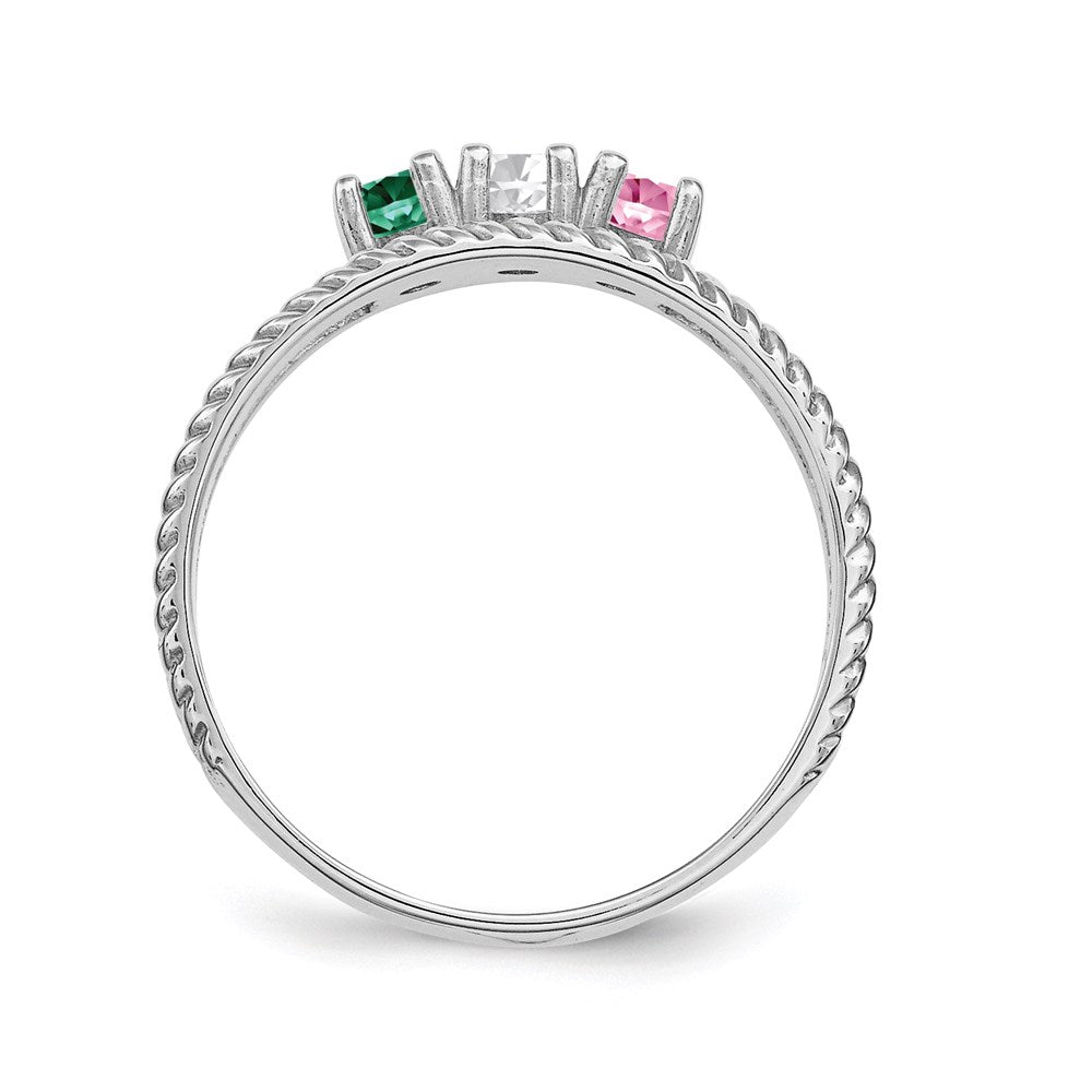 Sterling Silver Rhodium-plated Family Jewelry Mounting