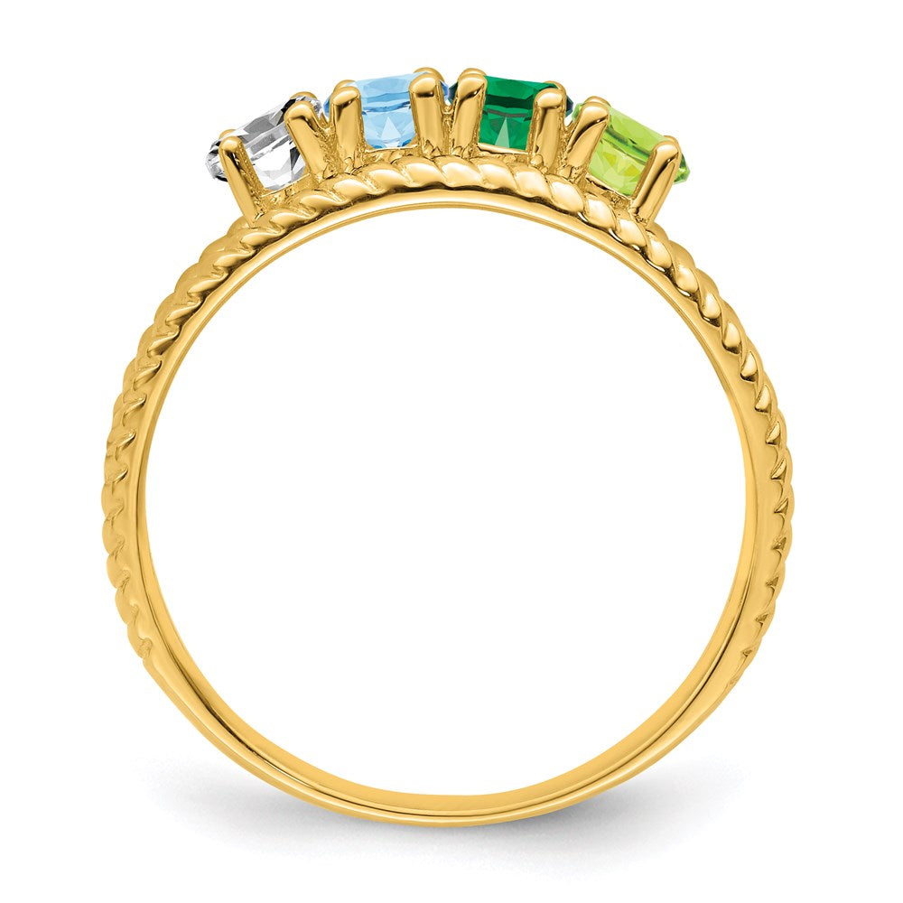 14k Synthetic Family Jewelry Ring