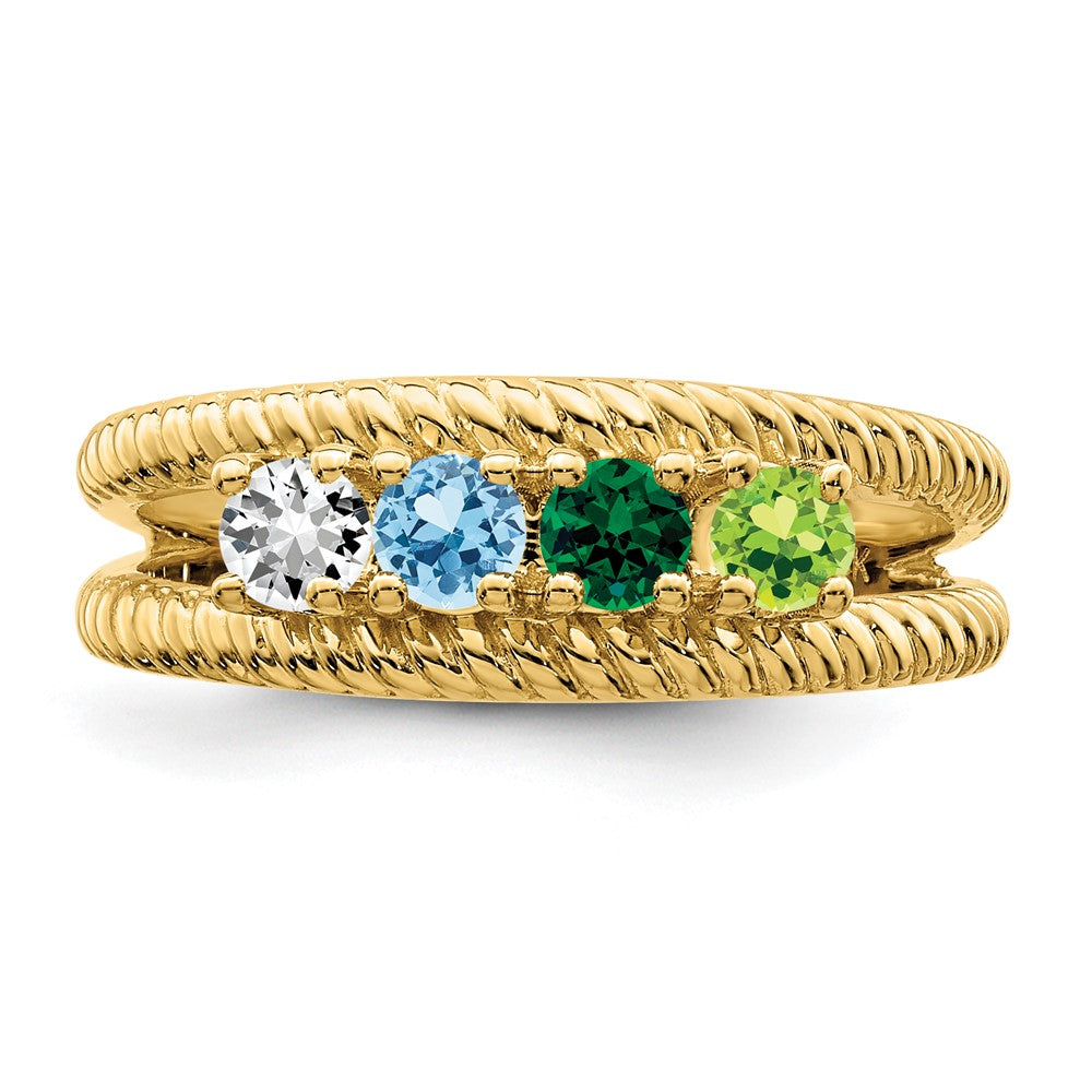 14k Synthetic Family Jewelry Ring