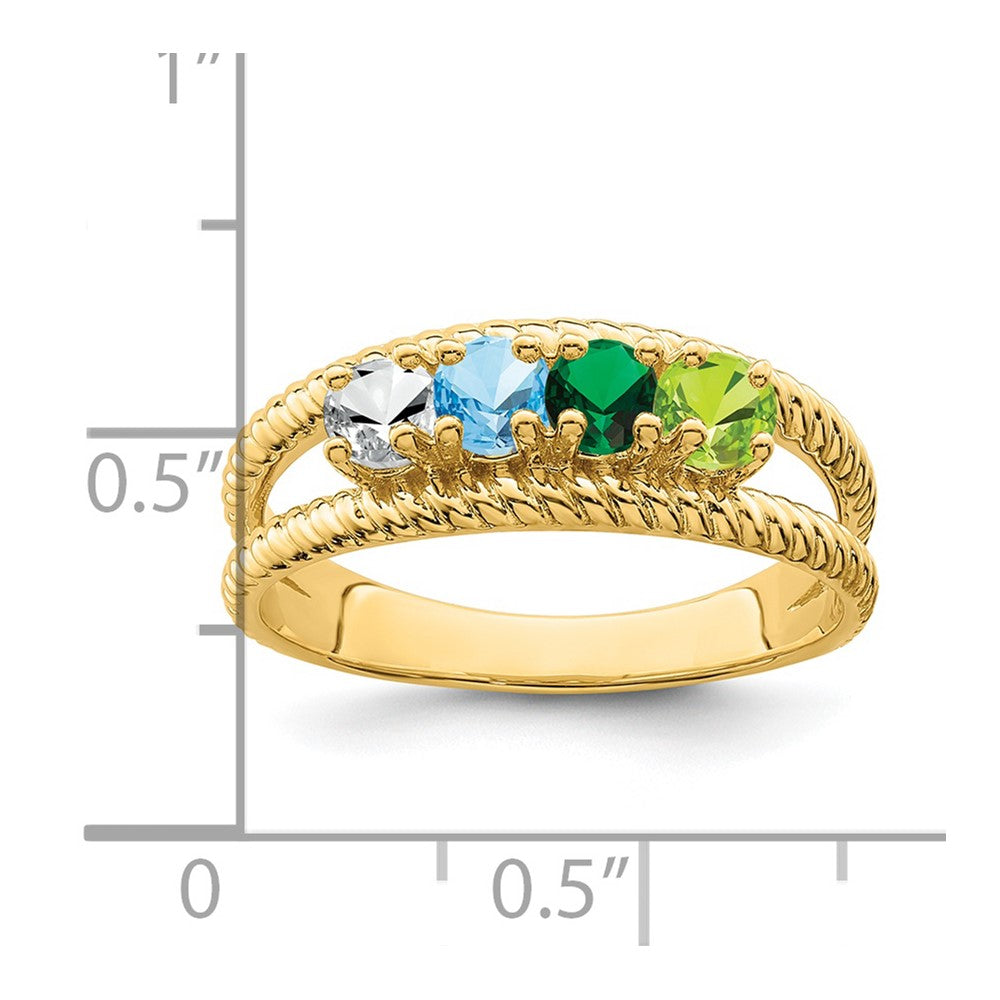 14k Synthetic Family Jewelry Ring