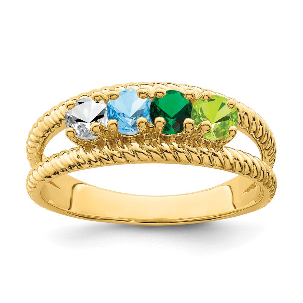 14k Synthetic Family Jewelry Ring