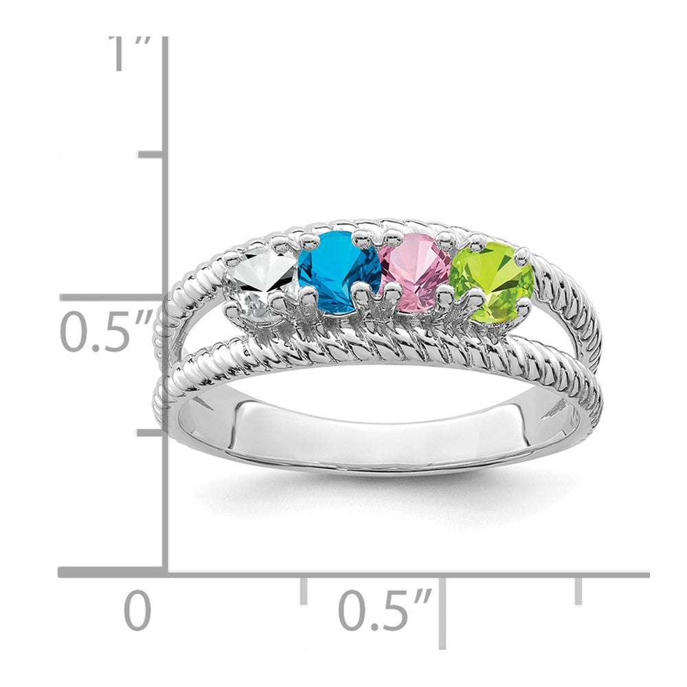 14k White Gold Family Jewelry Ring