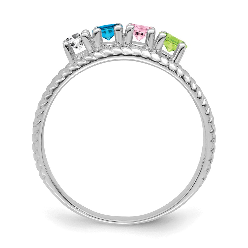 Sterling Silver Rhodium-plated Family Jewelry Mounting