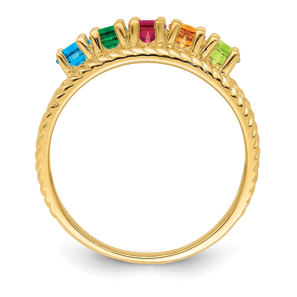 14k Polished 5-Stone Mothers Ring Mounting
