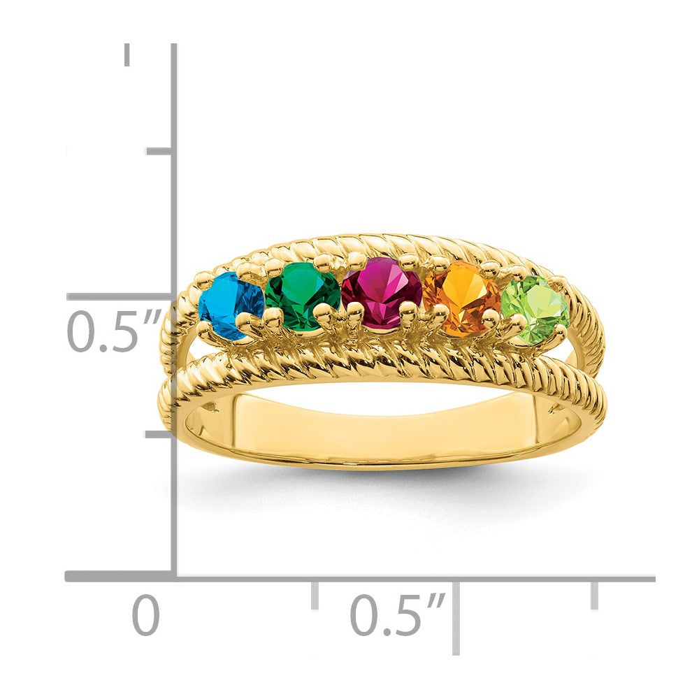 14k Genuine 5 Stone Mother's Ring