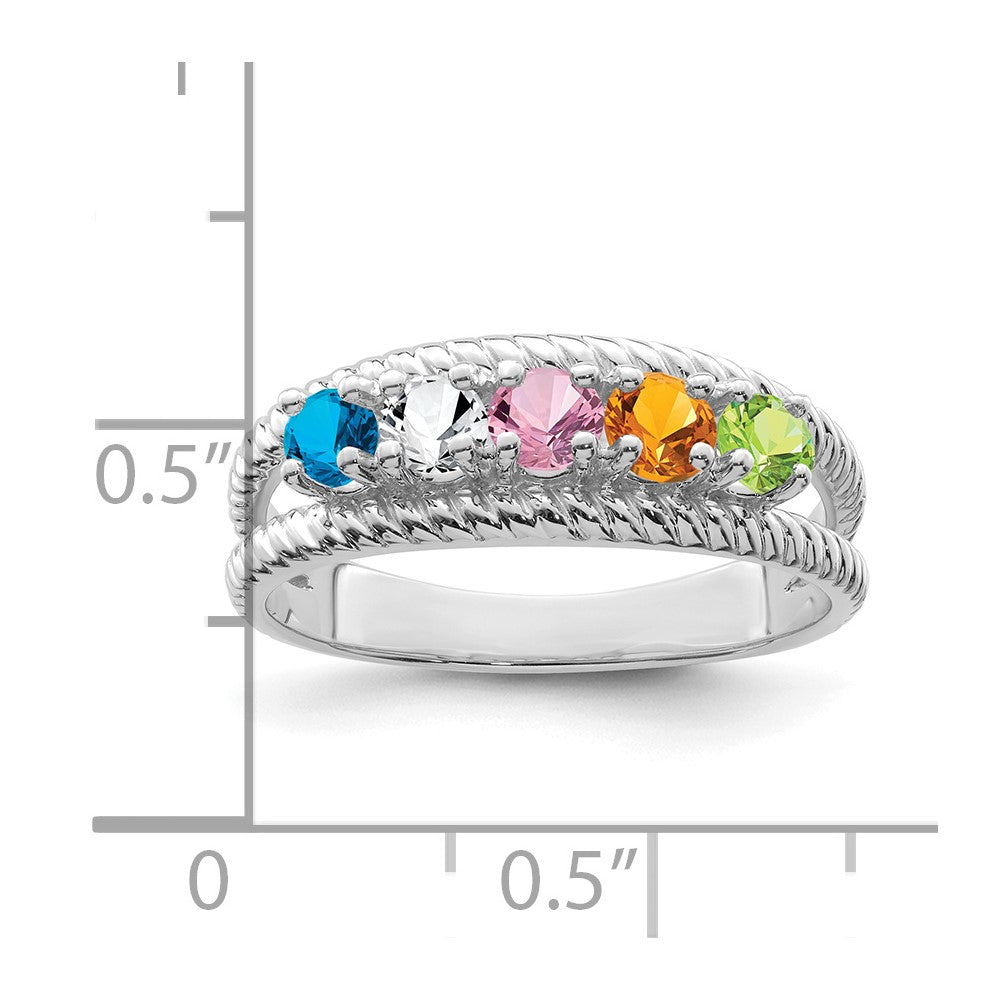 Sterling Silver Rhodium-plated Family Jewelry Mounting