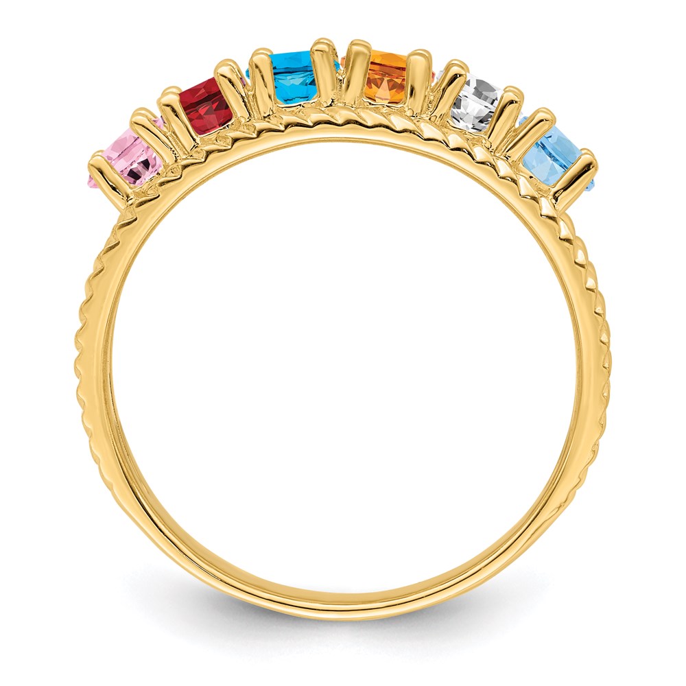 14k Polished 6-Stone Mothers Ring Mounting