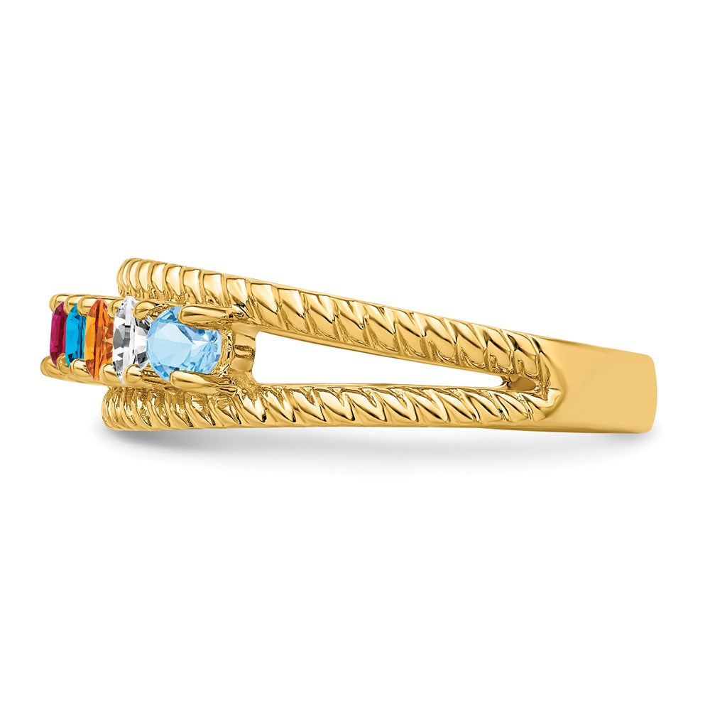 14k Synthetic Family Jewelry Ring