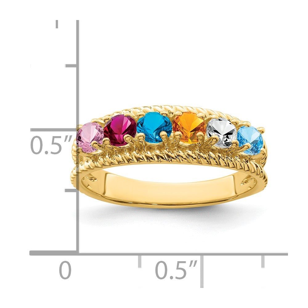 14k Synthetic Family Jewelry Ring