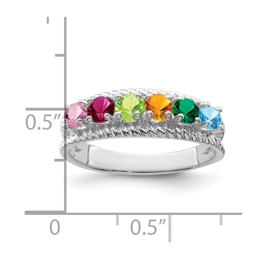 Sterling Silver Rhodium-plated Family Jewelry Mounting